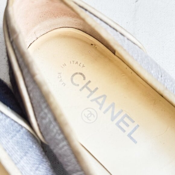 Chanel Two Tone Color block Canvas Classic Espadrilles 38 - Picture 5 of 13